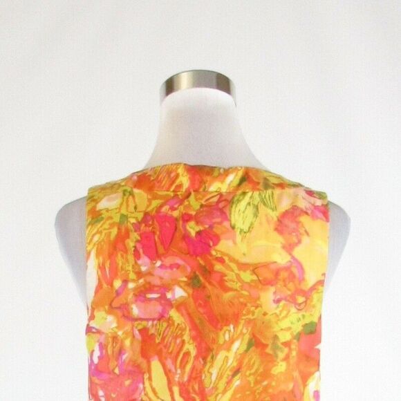 Pink yellow J. CREW sleeveless blouse 2 - Picture 8 of 8